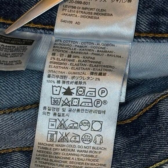 Levi's 505 Classic Straight Leg High Rise Jeans Men's 38x30 (Fits 38x29) | Blue - Picture 7 of 12